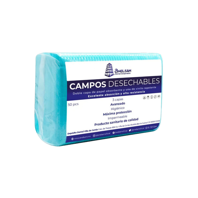 CAMPOS DESECHABLES C/50 PZAS AZUL CLARO