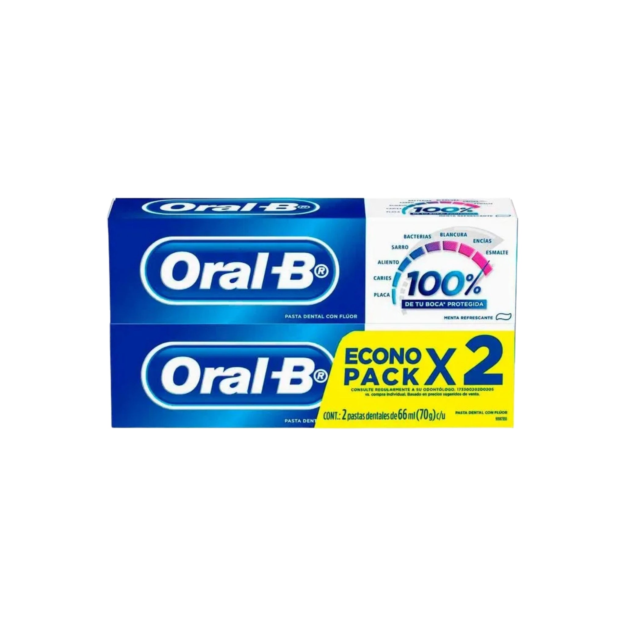 PASTA DENTAL 100% CON 2 PZAS 66 ML