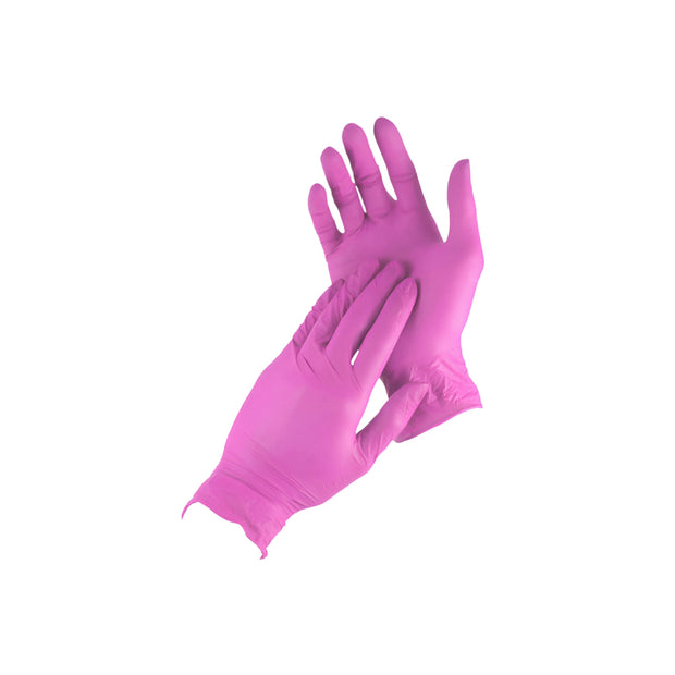 GUANTES ROSAS DE NITRILO CH C/100 PZAS