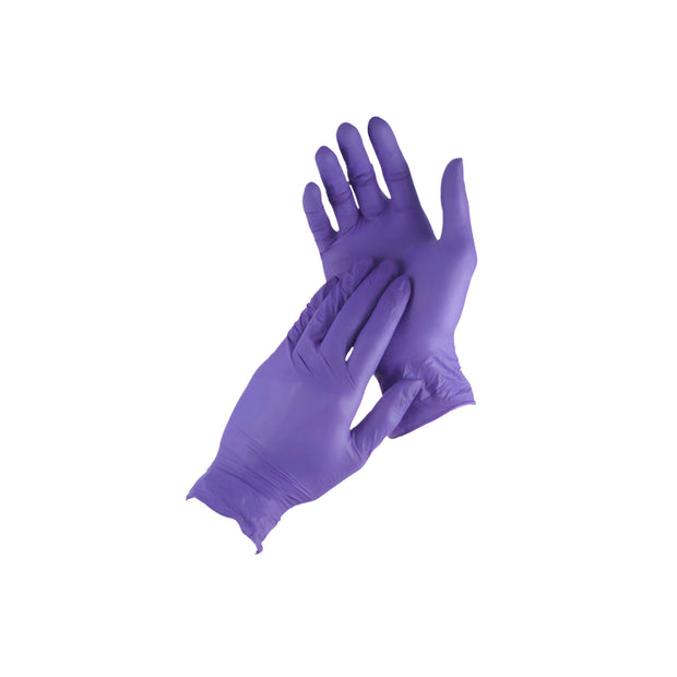 GUANTES MORADOS DE NITRILO CH C/100 PZAS